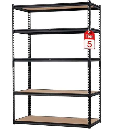 Amazon｜ラック スチール メタル 幅 90cm 5 段 ホワイト 幅約 90× 奥行